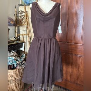 Elegant Brown Sleeveless Dress